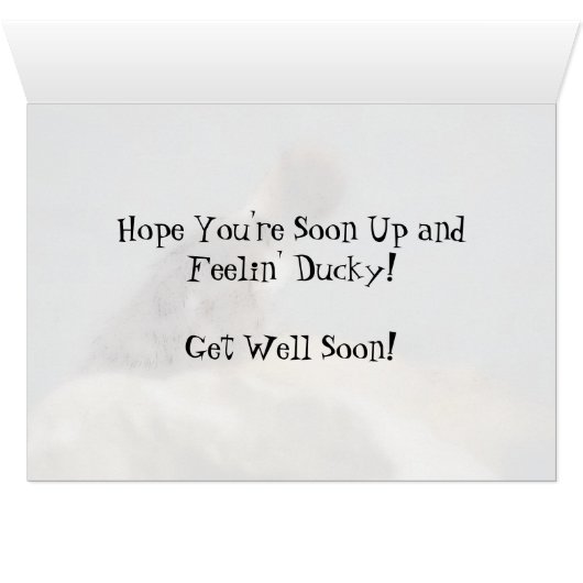 Feelin' Ducky - Duckling Get Well Card (Innenansicht Horizontal (Unten))