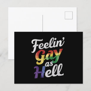 Feelin' Gay As Hell LGBT Prix Postkarte
