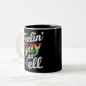Feelin' Gay As Hell LGBT Prix Zweifarbige Tasse (Vorderseite Links)