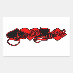 Feelin glücklich rechteckiger aufkleber