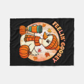 Feelin Goosey Funny Goose Erntedank Herbst Fleecedecke (Vorderseite (Horizontal))