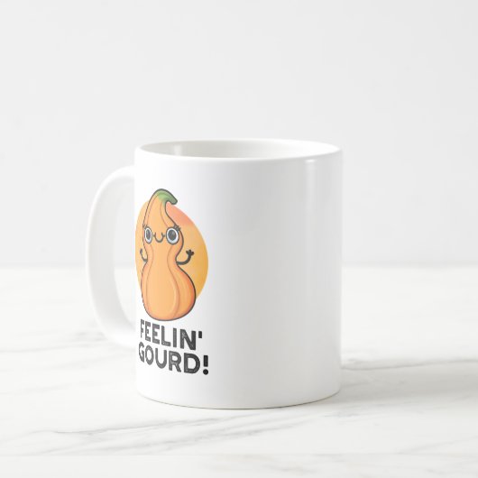 Feelin Gourd Funny Veggie Pun Kaffeetasse (Vorderseite Links)