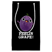 Feelin Grape Funny Frucht Pun Dark BG Kleine Geschenktüte (Vorderseite)