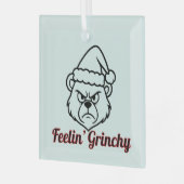 Feelin Grinchy Ornament Aus Glas (Vorderseite links)