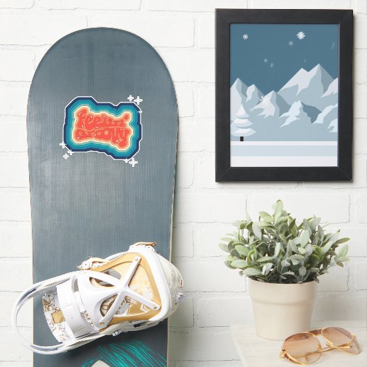 Feelin' Groovy - 70er-Stil Aufkleber (Snowboard)