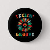 Feelin' Groovy Classic Trippy Hippie Button (Vorderseite)
