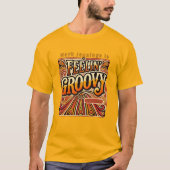 Feelin Groovy Personalisiert Retro 70er Vintag T-Shirt (Vorderseite)