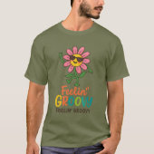Feelin’ Groovy Retro Flower  Basic Dark T-Shirt (Vorderseite)