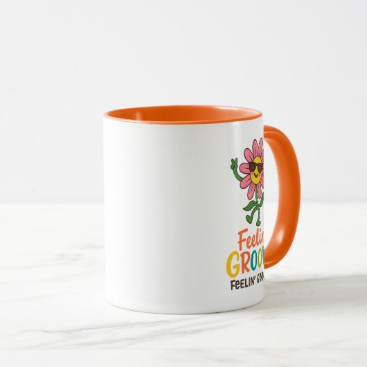 Feelin’ Groovy Retro Flower Combo Mug Tasse (VorderseiteRechts)
