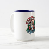 Feelin’ Jolly Christmas Sant Zweifarbige Tasse (Vorderseite Links)