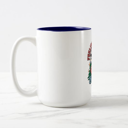 Feelin’ Jolly Christmas Sant Zweifarbige Tasse (Links)