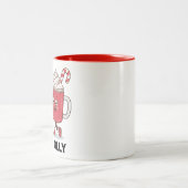 Feelin Jolly Christmas Tree Kaffee Lover Winter Zweifarbige Tasse (Mittel)