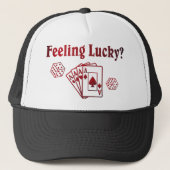 Feelin Lucky Dice Cards Benutzerdefinierter Tinte Truckerkappe (Vorderseite)