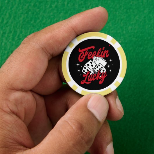 Feelin’ Lucky Dice & Cards Retro Casino Pokerchips (Hand)