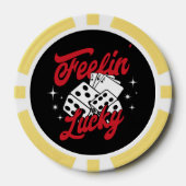 Feelin’ Lucky Dice & Cards Retro Casino Pokerchips (Vorderseite)