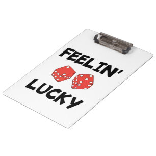 "FEELIN' LUCKY DICE KLEMMBRETT