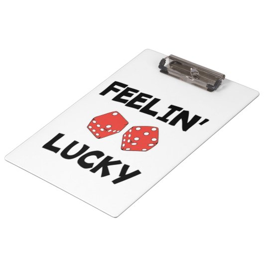 "FEELIN' LUCKY DICE KLEMMBRETT (Schrägansicht)