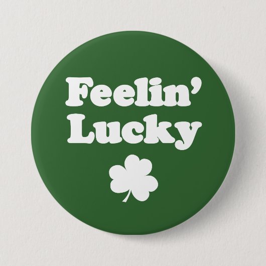 Feelin' Lucky Kleeblatt Button (Vorderseite)