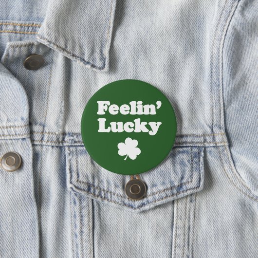 Feelin' Lucky Kleeblatt Button (Beispiel)