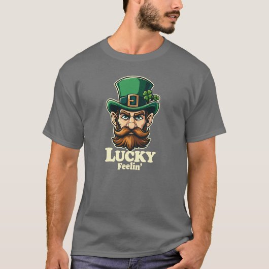 Feelin' Lucky Leprechaun St. Patrick's Day T-Shirt (Vorderseite)