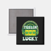 Feelin Lucky St Patricks Day Kleeblatt 4 Leaf Clov Magnet (Vorderseite/Rückseite)