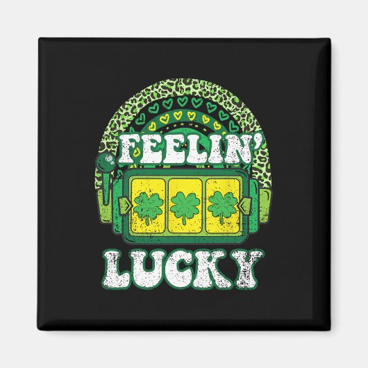 Feelin Lucky St Patricks Day Kleeblatt 4 Leaf Clov Magnet (Vorne)
