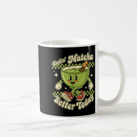 Feelin’ Matcha Better Today Kawaii Cute Boba Bubbl Kaffeetasse (Rechts)