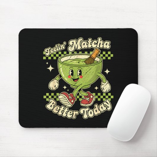 Feelin’ Matcha Better Today Kawaii Cute Boba Bubbl Mousepad (Mit Mouse)