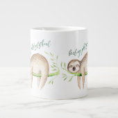 Feelin PhiloSLOTHischer lustiger Spaß Pun Sloth Jumbo-Tasse (Vorderseite)
