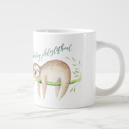 Feelin PhiloSLOTHischer lustiger Spaß Pun Sloth Jumbo-Tasse (Rechts)