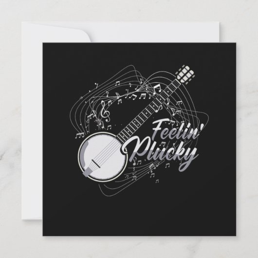Feelin Plucky Banjo Bluegrass Country Music Gift Einladung (Vorderseite)