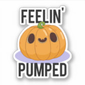 Feelin Pumped Funny Pumpkin Pub Aufkleber (Vorderseite)