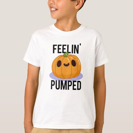 Feelin Pumped Funny Pumpkin Pub T-Shirt (Vorderseite)