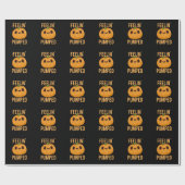 Feelin Pumped Funny Pumpkin Pun Dark BG Geschenkpapier (Flach)