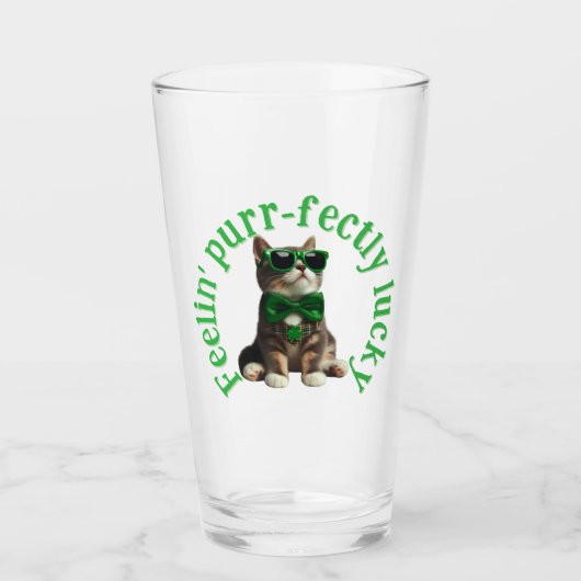 Feelin' Purr-perfekt Lucky Cat Glas (Vorderseite)
