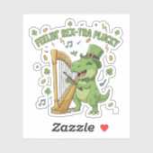 Feelin' Rex-tra Plucky Funny St. Patrick's Day   Aufkleber (Blatt)