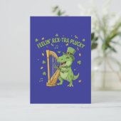 Feelin' Rex-tra Plucky Funny St. Patrick's Day Dankeskarte (Stehend Vorderseite)