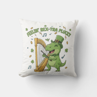 Feelin' Rex-tra Plucky Funny St. Patrick's Day Kissen
