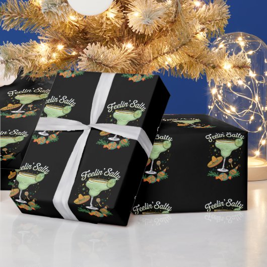 Feelin' Salty Margarita Funny Cinco De Mayo Geschenkpapier (Feiertage)