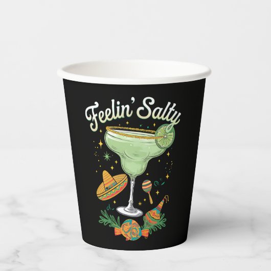 Feelin' Salty Margarita Funny Cinco De Mayo Pappbecher (Vorderseite)