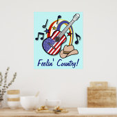 Feelin'Country Guitar und Flag Poster (Küche)