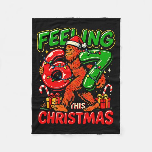 Feeling 67 This Christmas Funny Bigfoot Fleecedecke (Vorderseite)