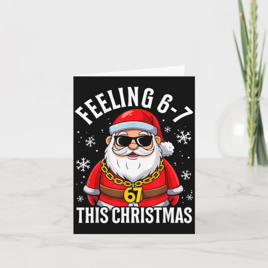 Feeling 67 This Christmas Funny Santa Holiday Xmas Karte (Vorderseite)