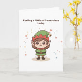 Feeling a Little Elf-Conscious Today Cute Puchi Karte (Gelbe Blume)