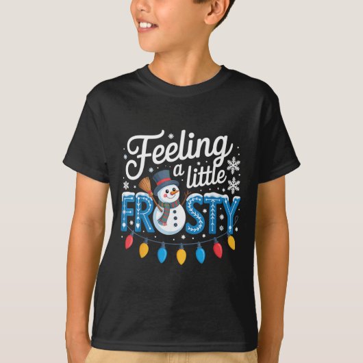 Feeling A Little Frosty Cute Retro Snowman  T-Shirt (Vorderseite)