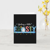 Feeling A Little Frosty Snowman Checkered Christma Karte (Gelbe Blume)