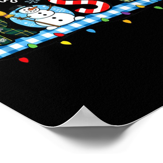Feeling A Little Frosty Snowman Checkered Christma Poster (Ecke)