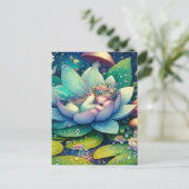 Feeling auf einer unsicheren Blume Postkarte (Stehend Vorderseite)