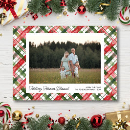 Feeling Blessed, Fun Plaid Christmas Photos Custom Feiertagskarte
