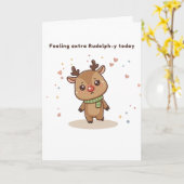 Feeling Extra Rudolph-y Today Cute Puchi Dōshi Karte (Gelbe Blume)